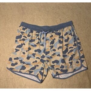 Burlebo Training Shorts Mens Sz L Blue Deer Camo 4-Way Stretch Inner Brief